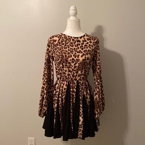 Black and leopard print dress